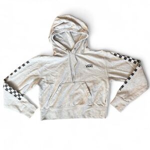 Vans Women’s Grey checkered cropped athletic Sweatshirt hoodie